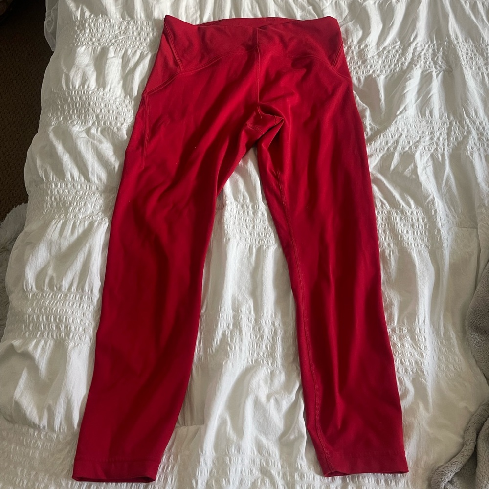Red Lululemon leggings 25 inch